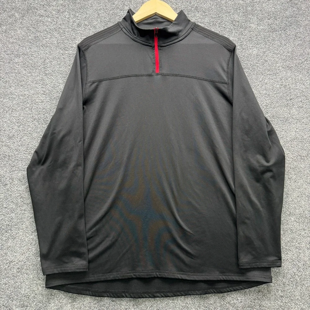 Spyder Active 1/4 Zip Pullover Mens L‎ Black Long Sleeve ProWEB Athletic Fleece